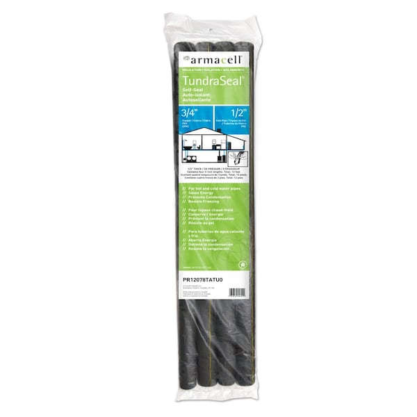 Armacell Armacell TundraSeal Self Sealing 3/4 in. X 3 ft. L Polyethylene Foam Pipe Insulation PR12078TATU0 - main